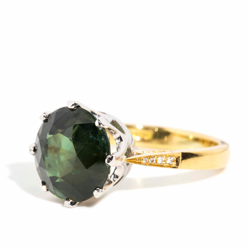 Michaela 6.05ct Green Sapphire & Diamond Ring 18ct Gold* DRAFT Rings Imperial Jewellery 