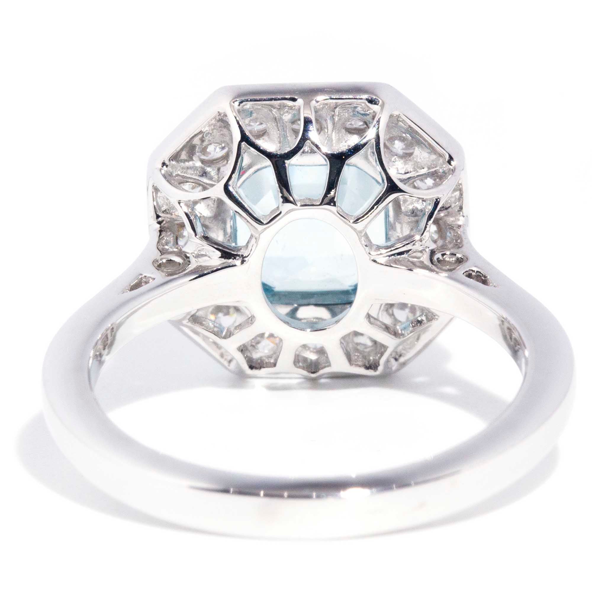 Mika 2.04ct Light Blue Asscher Cut Aquamarine & Diamond Halo Ring* GTG Rings Imperial Jewellery