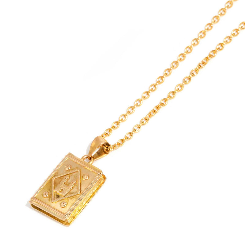 Miley 1960s Book Pendant 18ct & 9ct Gold Chain* DRAFT Pendants/Necklaces Imperial Jewellery 