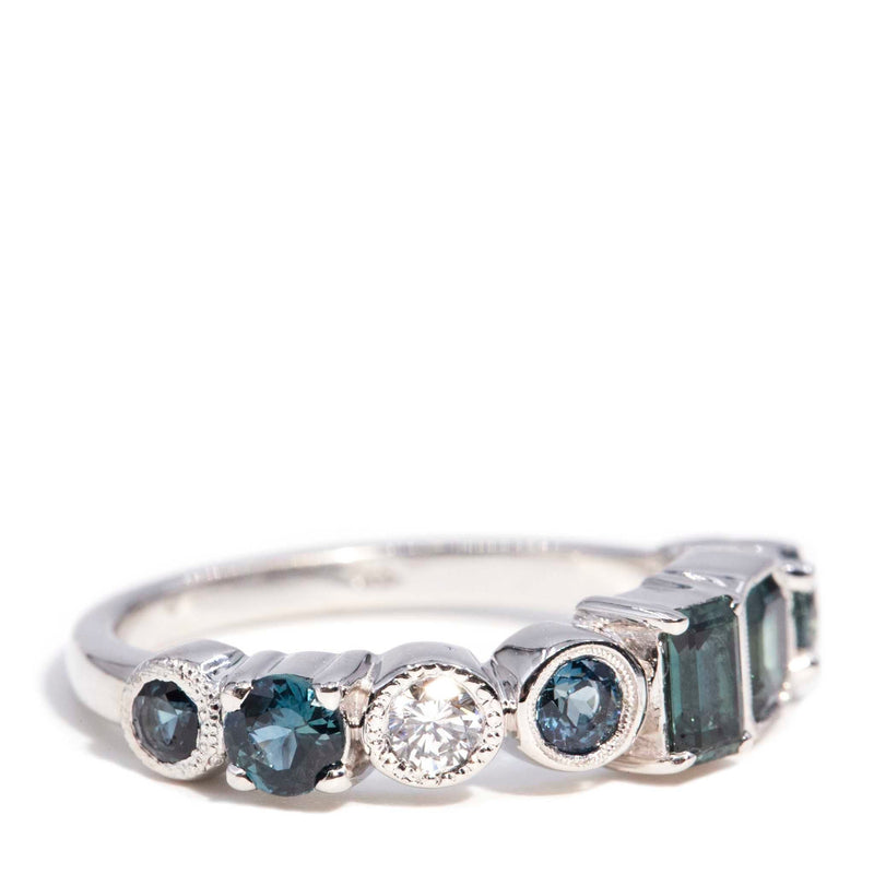 Mimi 1.40 Carat Teal & Blue Sapphire & Diamond 18ct Ring* DRAFT Rings Imperial Jewellery 