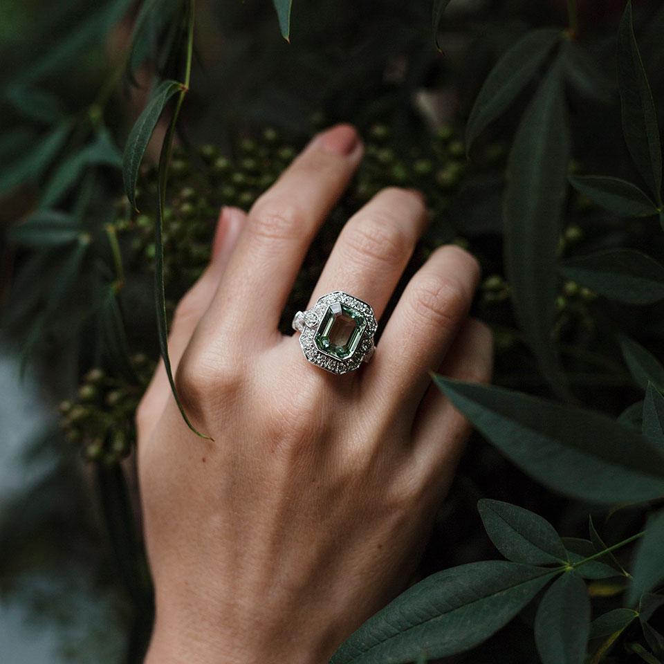 Mondello 5.63 Carat Aquamarine and Diamond Ring Ring Imperial Jewellery - Auctions, Antique, Vintage & Estate