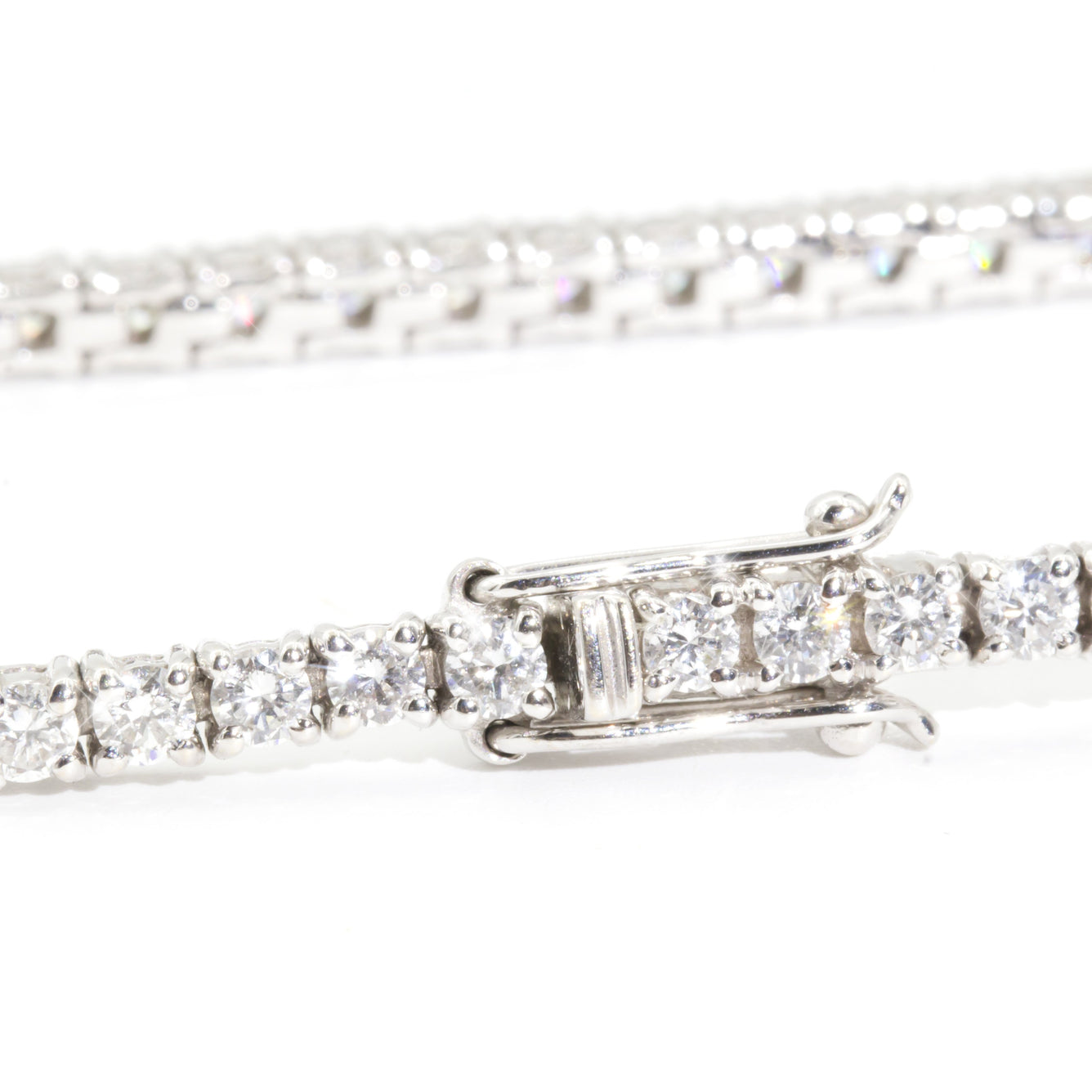 Vintage Art Deco Platinum French Cut Emerald & Diamond Tennis Bracelet –  QUEEN MAY