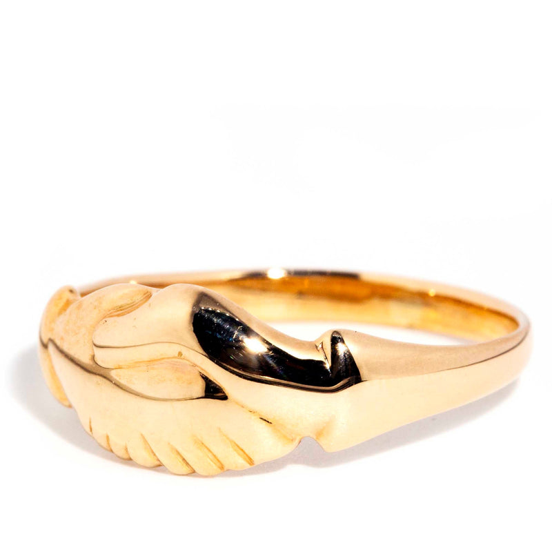 Monroe Vintage 9ct Yellow Gold Fide Handshake Ring* $ Rings Imperial Jewellery 