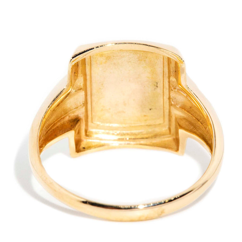 Montgomery 1970s Rectangular Signet Ring 9ct Gold* DRAFT Rings Imperial Jewellery 