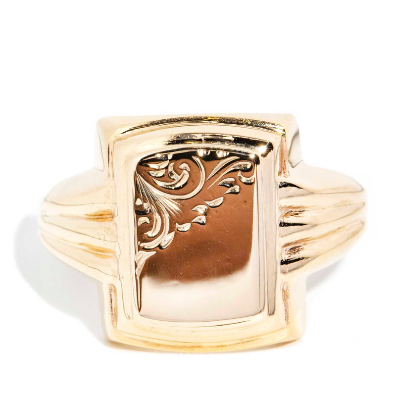 Montgomery 1970s Rectangular Signet Ring 9ct Gold* DRAFT Rings Imperial Jewellery Imperial Jewellery - Hamilton 