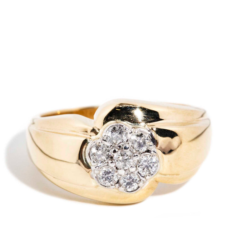 Myrtle Diamond Flower Cluster Crossover Ring 14ct Gold* DRAFT Rings Imperial Jewellery Imperial Jewellery - Hamilton 
