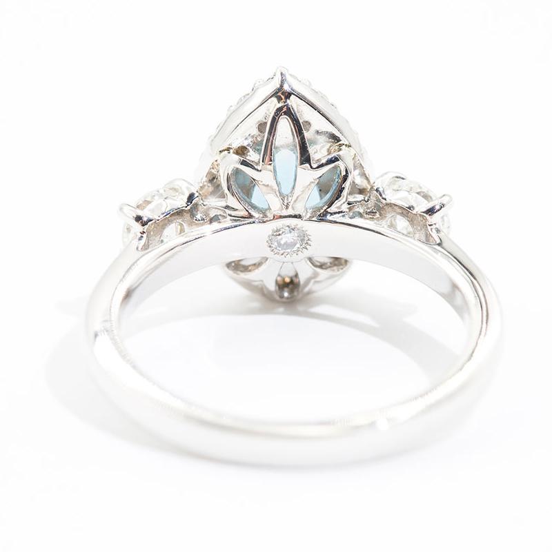 Nadia Santa Maria Aquamarine and Diamond Halo Ring Ring Imperial Jewellery - Auctions, Antique, Vintage & Estate 