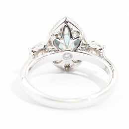 Nadia Santa Maria Aquamarine and Diamond Halo Ring Ring Imperial Jewellery - Auctions, Antique, Vintage & Estate 