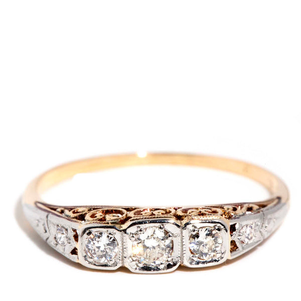 Nadine 1950s Old Cut Diamond London Bridge Ring 18ct Gold Rings Imperial Jewellery Imperial Jewellery - Hamilton 