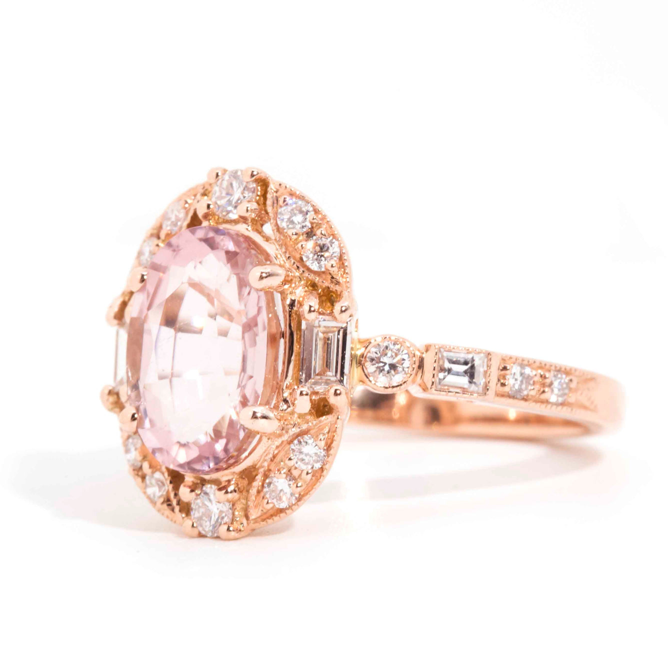 Nalani Rose Gold Tourmaline & Diamond Cluster Ring Rings Imperial Jewellery 