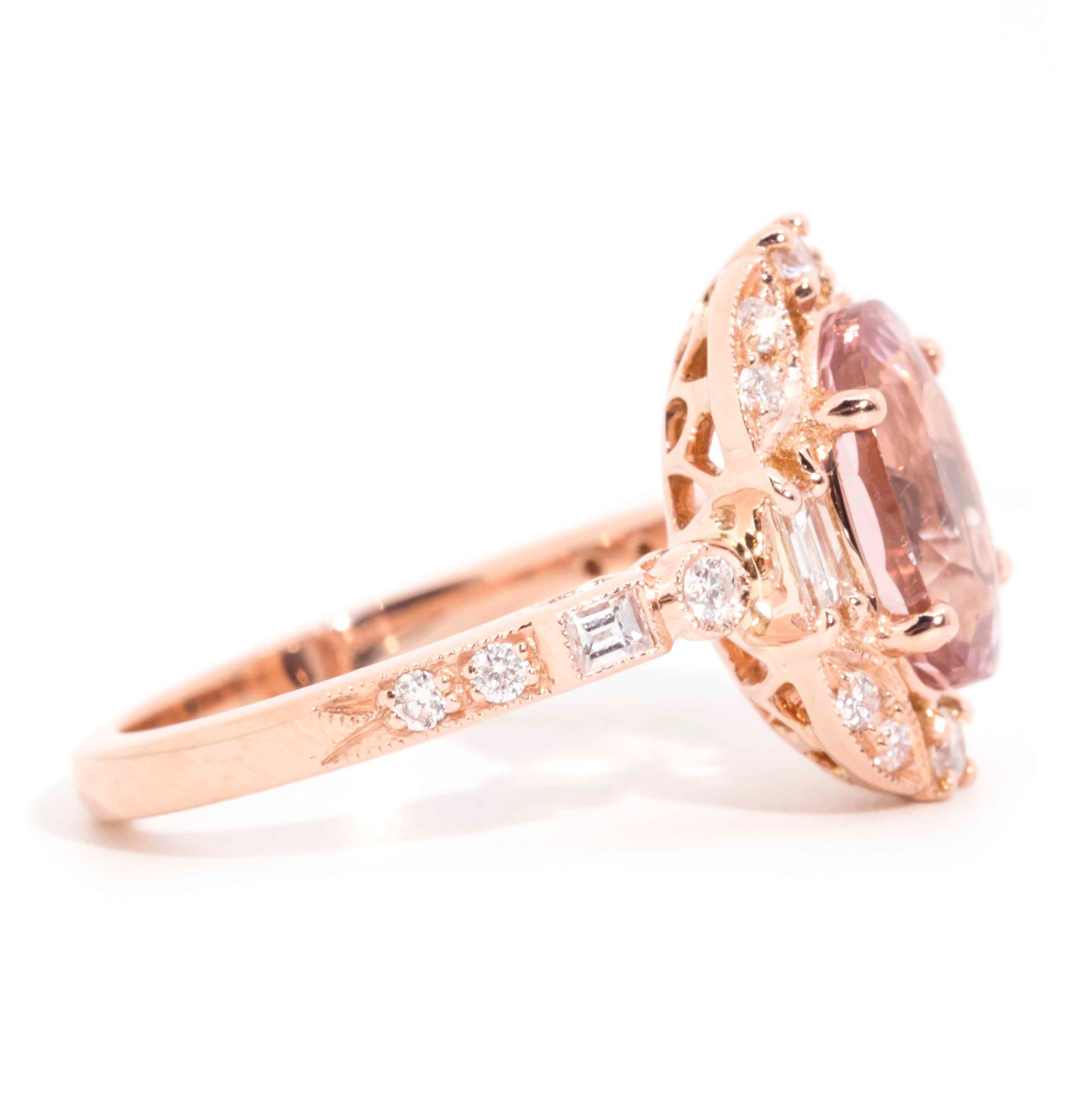 Nalani Rose Gold Tourmaline & Diamond Cluster Ring Rings Imperial Jewellery 