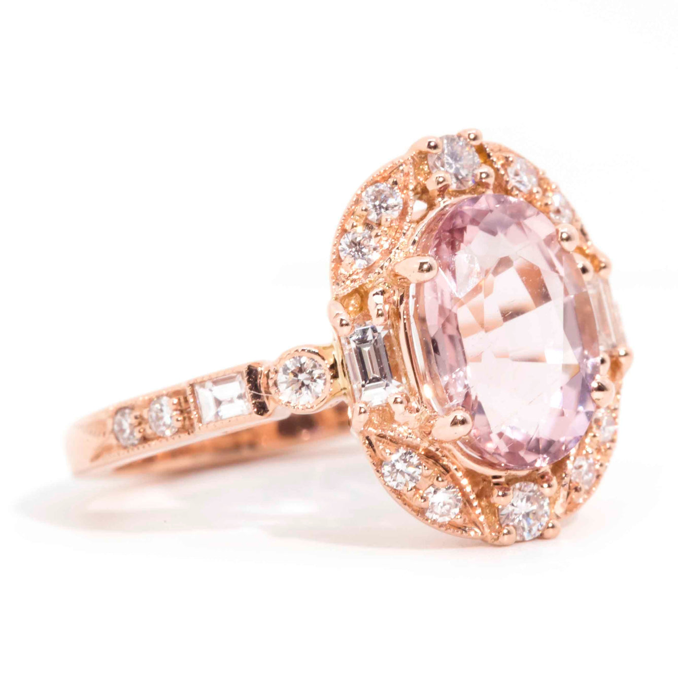 Nalani Rose Gold Tourmaline & Diamond Cluster Ring Rings Imperial Jewellery 