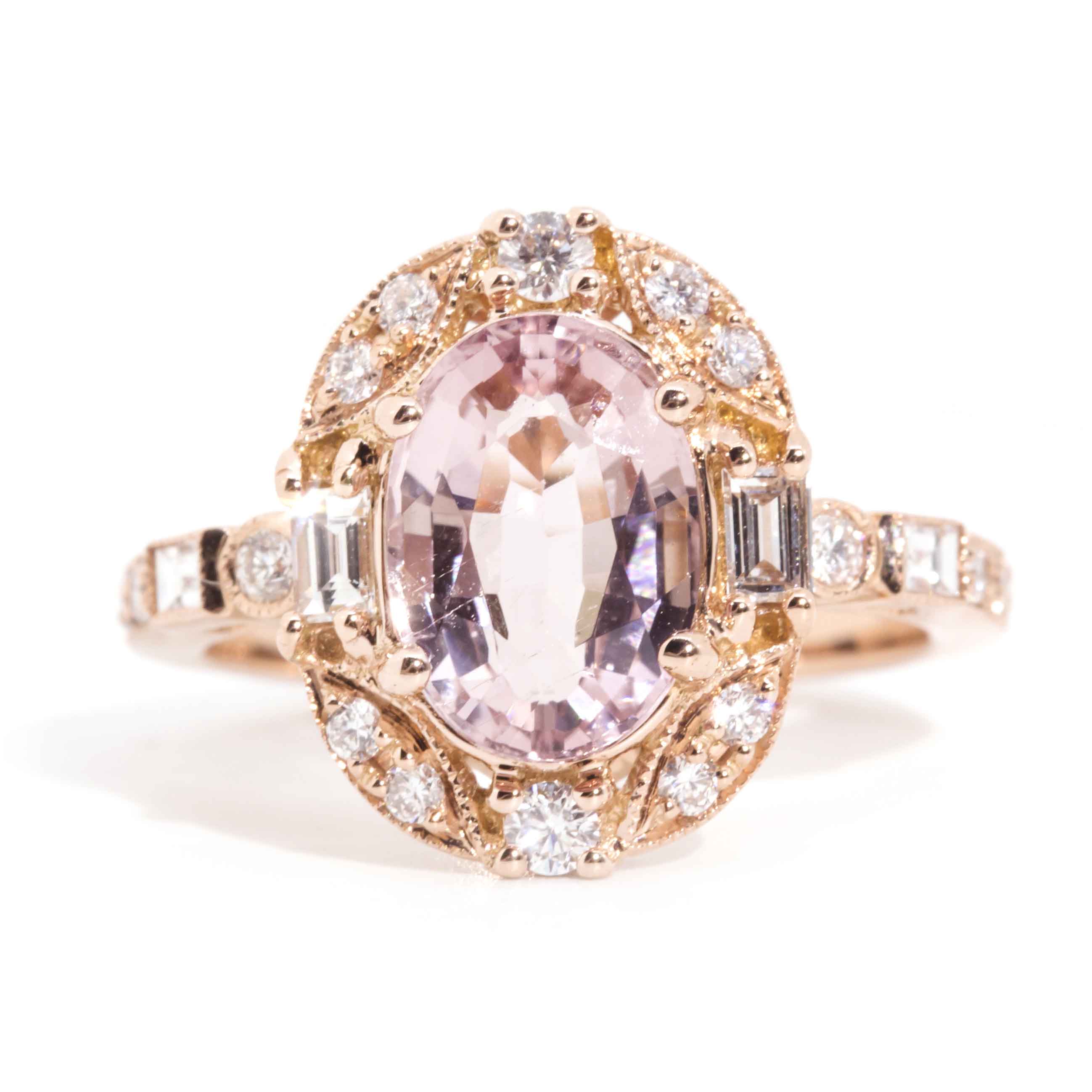 Nalani Rose Gold Tourmaline & Diamond Cluster Ring Rings Imperial Jewellery Imperial Jewellery - Hamilton 