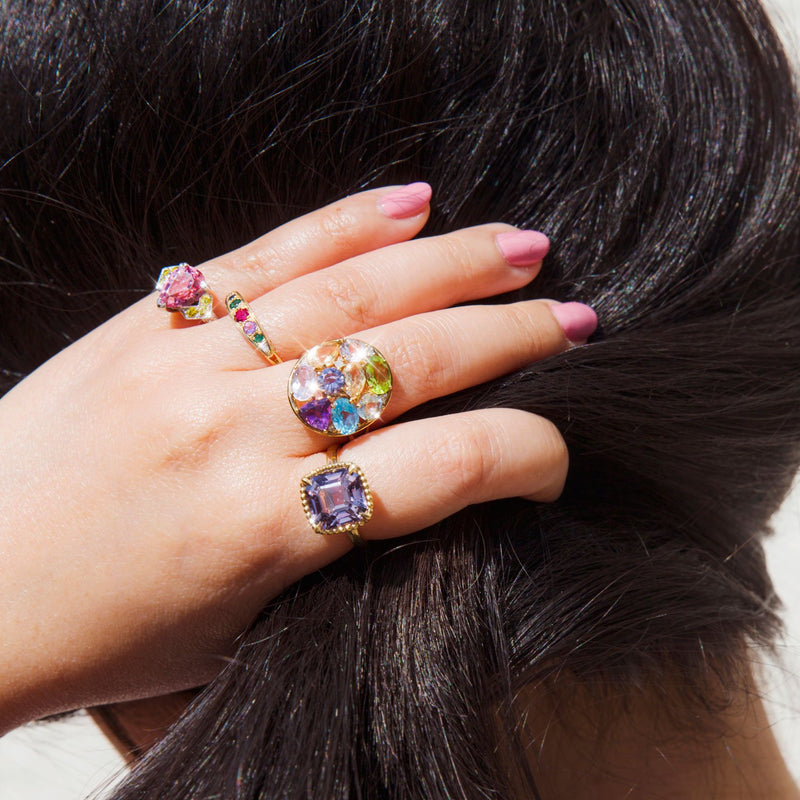 Nancy 18ct Yellow Gold Purple Spinel Solitaire Ring Rings Imperial Jewellery 