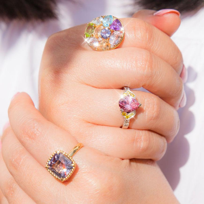 Nancy 18ct Yellow Gold Purple Spinel Solitaire Ring Rings Imperial Jewellery 