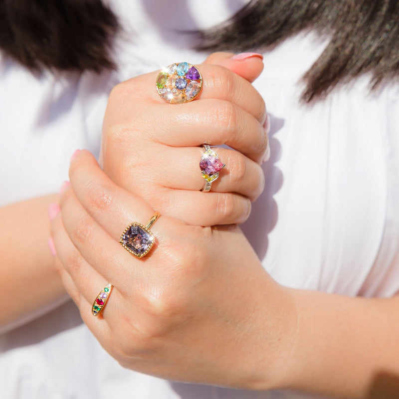 Nancy 18ct Yellow Gold Purple Spinel Solitaire Ring Rings Imperial Jewellery 
