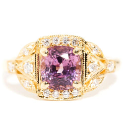 Natasha 18 Carat Yellow Gold Diamond & Spinel Vintage Cluster Ring Rings Imperial Jewellery Imperial Jewellery - Hamilton 
