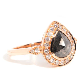Naya 18ct Rose Gold 1.35ct Salt & Pepper Pear Diamond Ring Rings Imperial Jewellery 