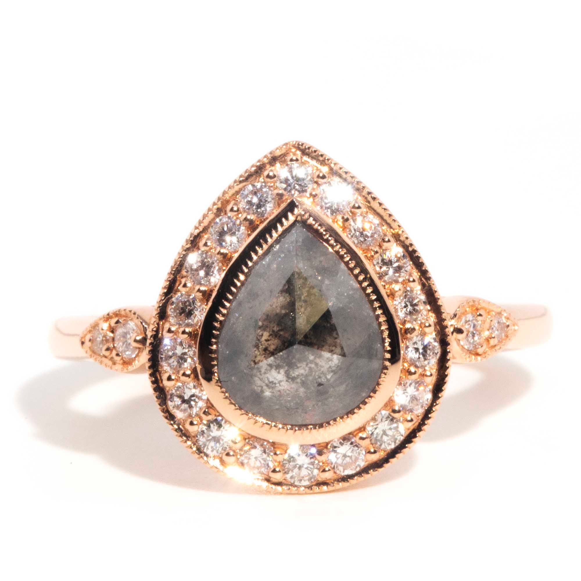 Naya 18ct Rose Gold 1.35ct Salt & Pepper Pear Diamond Ring Rings Imperial Jewellery Imperial Jewellery - Hamilton 