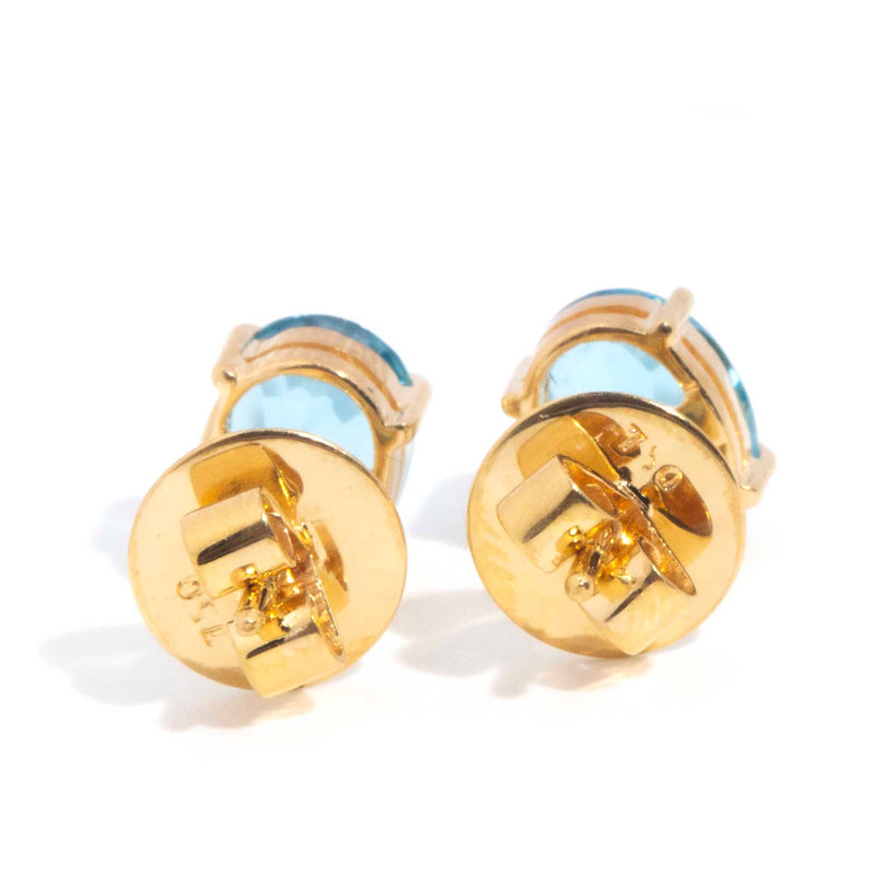 Nera 18ct Yellow Gold Oval Topaz Stud Earrings Earrings Imperial Jewellery 