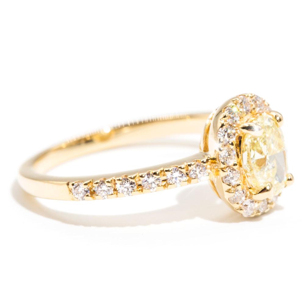Nevaeh 18ct Halo Vintage Yellow Diamond Engagement Ring Rings Imperial Jewellery