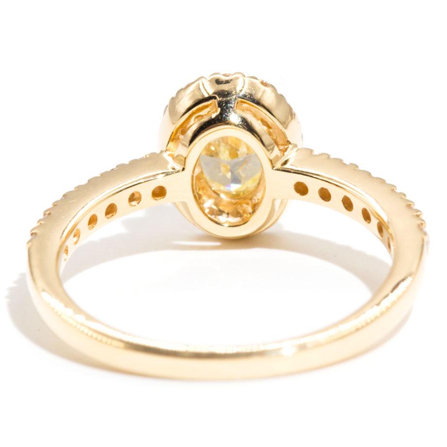 Nevaeh 18ct Halo Vintage Yellow Diamond Engagement Ring Rings Imperial Jewellery