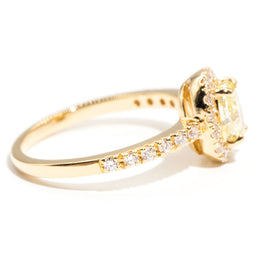 Nevaeh 18ct Halo Vintage Yellow Diamond Engagement Ring Rings Imperial Jewellery