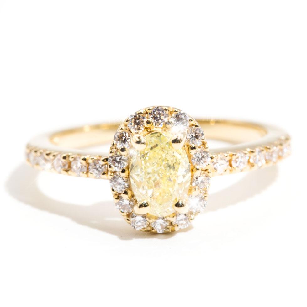 Nevaeh 18ct Halo Vintage Yellow Diamond Engagement Ring Rings Imperial Jewellery Imperial Jewellery - Hamilton