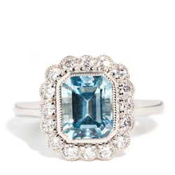 Nilima 2.61 Carat Aquamarine & Diamond Platinum Ring Rings Imperial Jewellery Imperial Jewellery - Hamilton 