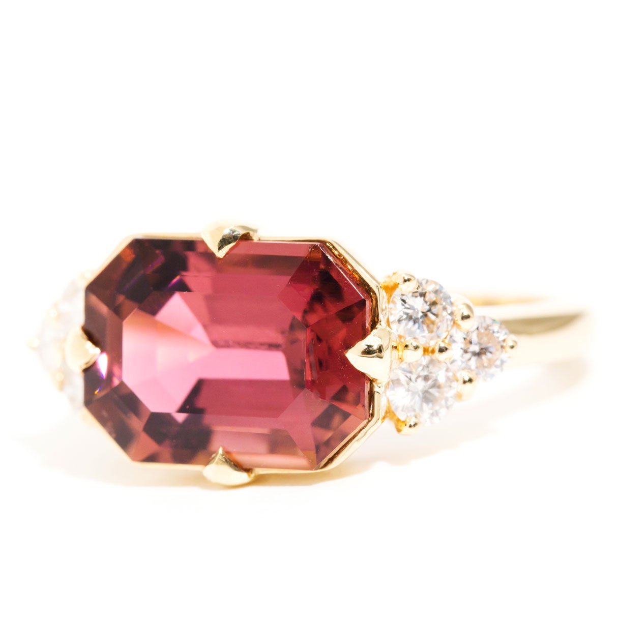 Noelle 18 Carat Yellow Gold Tourmaline & Diamond Ring Rings Imperial Jewellery
