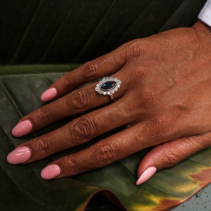 Noosa Sapphire & Diamond Ring Ring Imperial Jewellery - Auctions, Antique, Vintage & Estate 