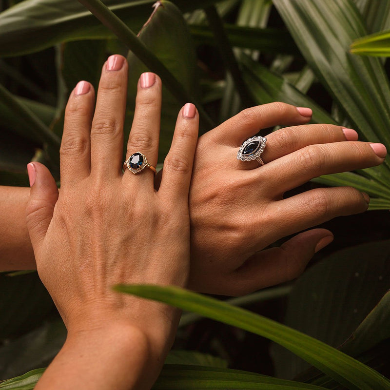 Noosa Sapphire & Diamond Ring Ring Imperial Jewellery - Auctions, Antique, Vintage & Estate 
