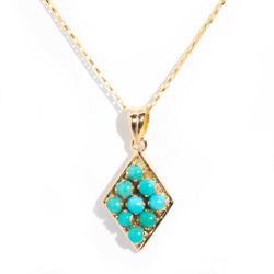 Nuri Circa 1970s 14ct Gold Turquoise Pendant & Chain* GTG Earrings Imperial Jewellery Imperial Jewellery - Hamilton 