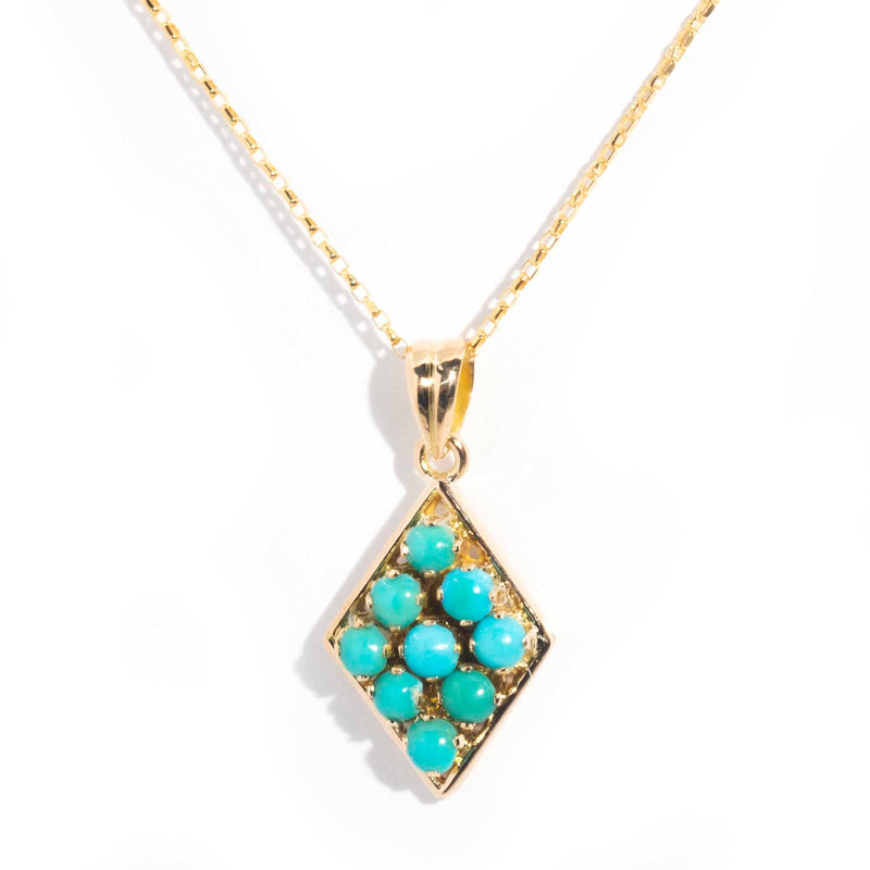 Nuri Circa 1970s 14ct Gold Turquoise Pendant & Chain* GTG Earrings Imperial Jewellery Imperial Jewellery - Hamilton 