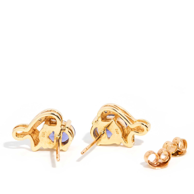 Oakleigh 9ct Gold Tanzanite & Diamond Earrings Earrings Imperial Jewellery 