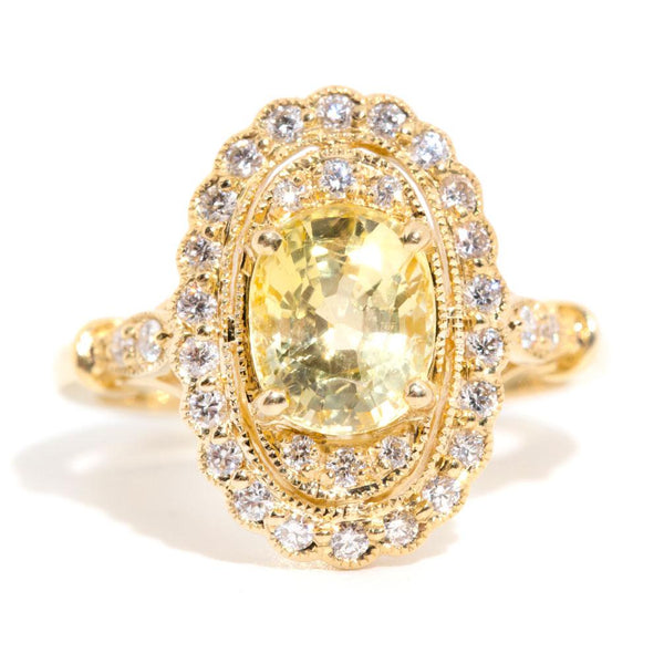 Olympia xxxx Oval Yellow Sapphire and Diamond Halo Ring Rings Imperial Jewellery Imperial Jewellery - Hamilton 