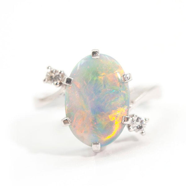 Vintage opal sale wedding rings