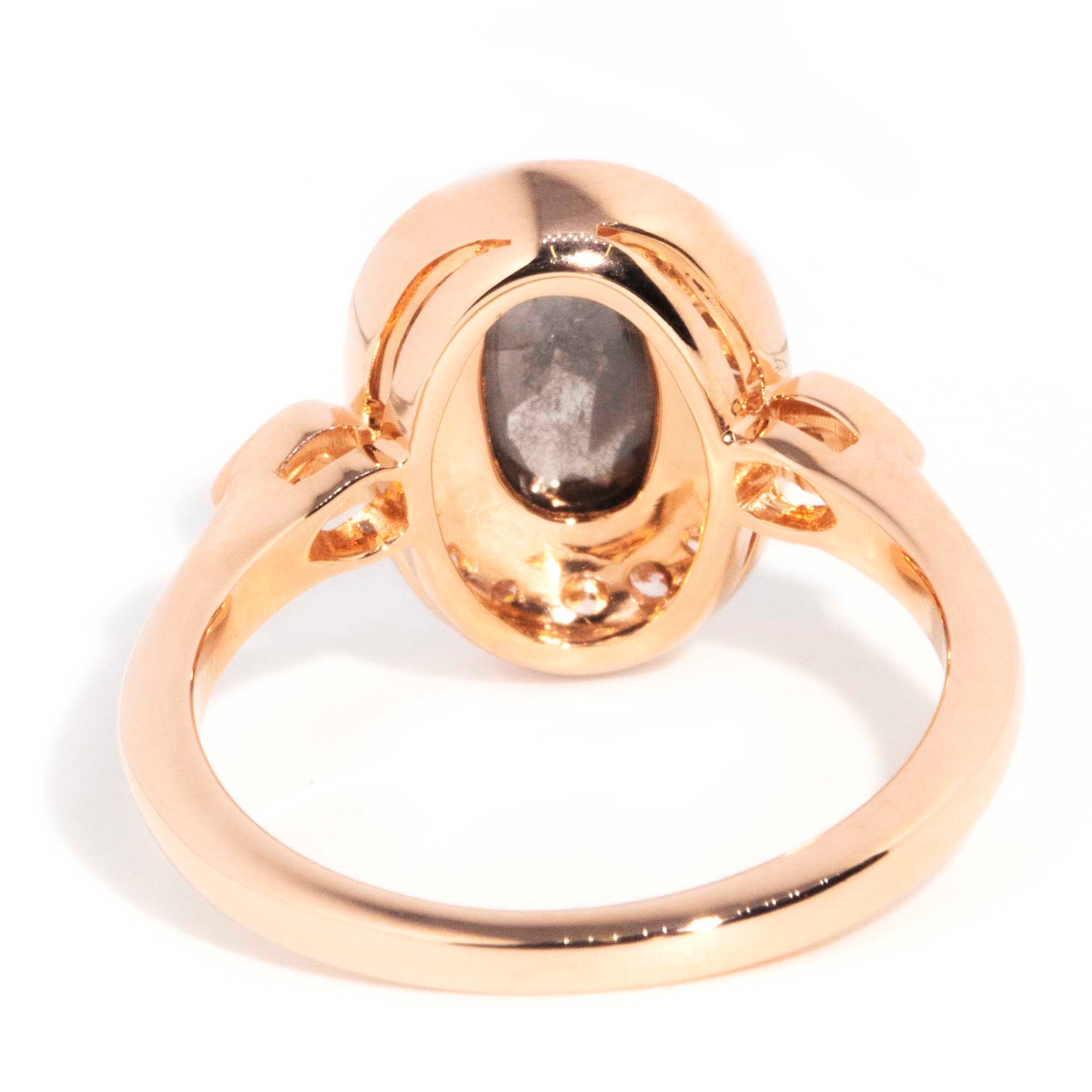 Ophelia 1.13 Carat Salt & Pepper Diamond Halo Cluster Ring Rings Imperial Jewellery 