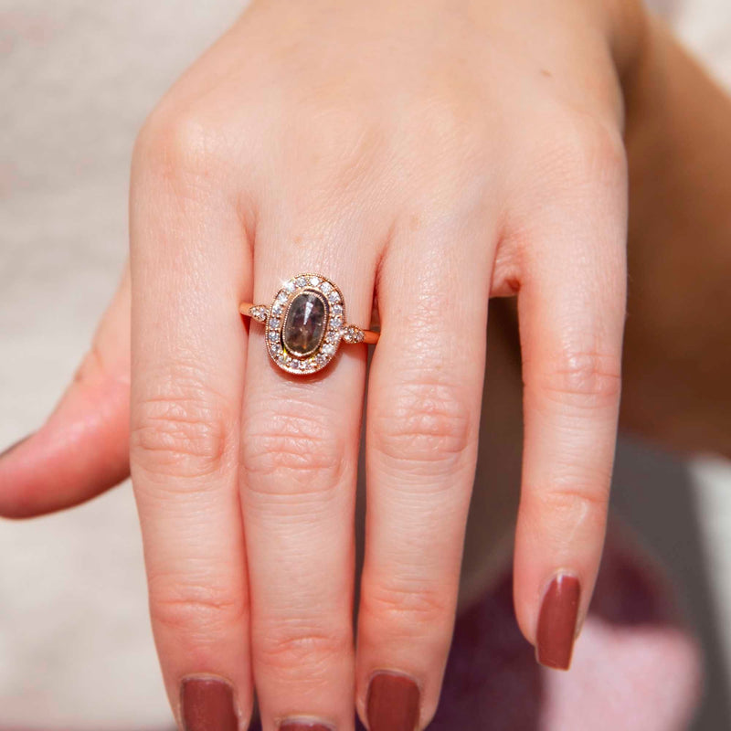 Diamond halo cluster shop ring