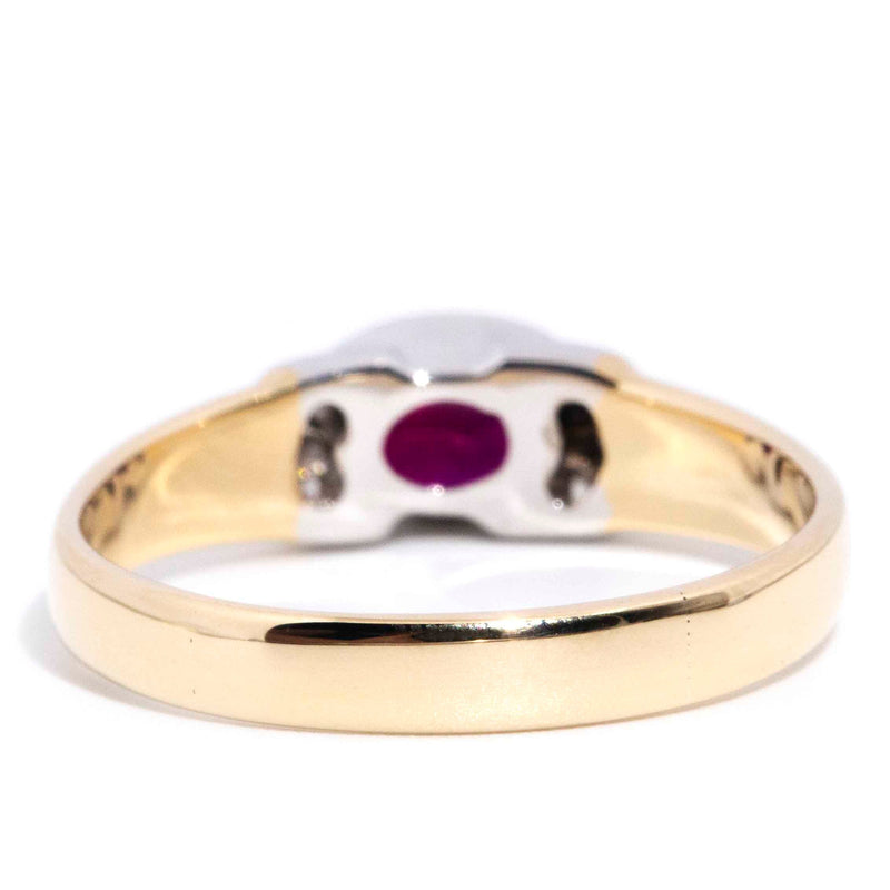 Ophelia 9ct Gold Rub Over Ruby & Diamond Ring* GTG Rings Imperial Jewellery 