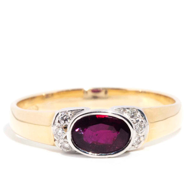 Ophelia 9ct Gold Rub Over Ruby & Diamond Ring* GTG Rings Imperial Jewellery Imperial Jewellery - Hamilton 
