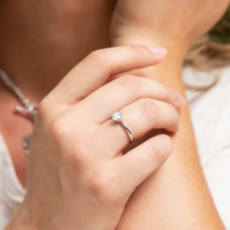 Orla Solitaire Diamond Ring 18ct White Gold Rings Imperial Jewellery 