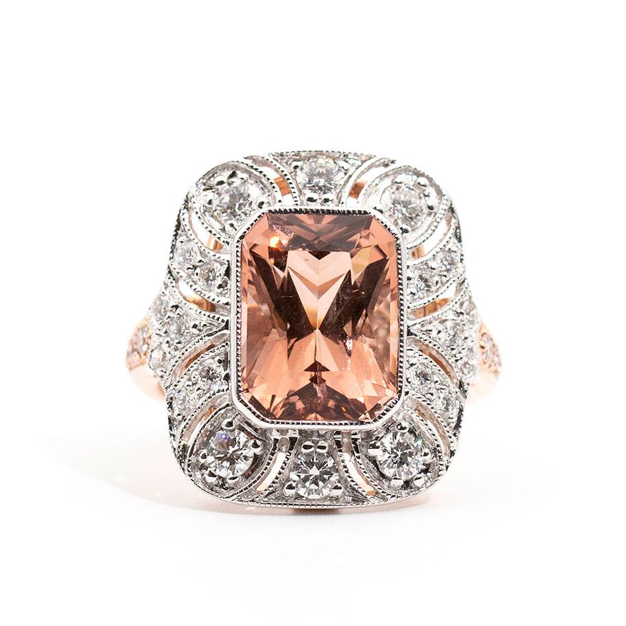 Paige Morganite & Diamond Ring Ring Imperial Jewellery - Auctions, Antique, Vintage & Estate 