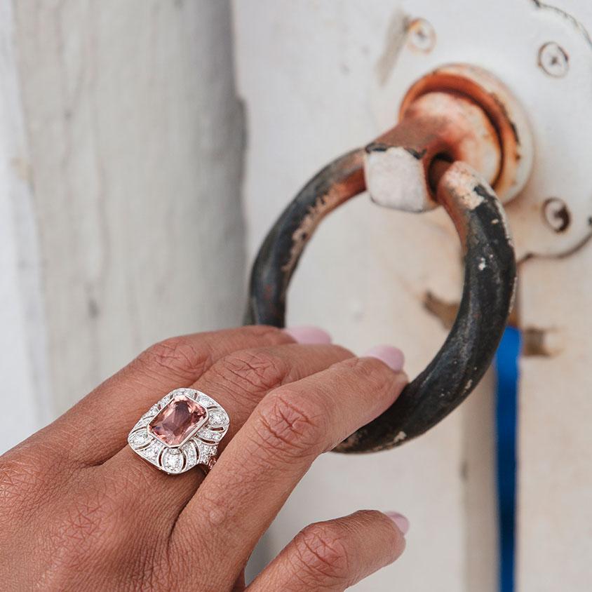 Morganite and Diamond Ring