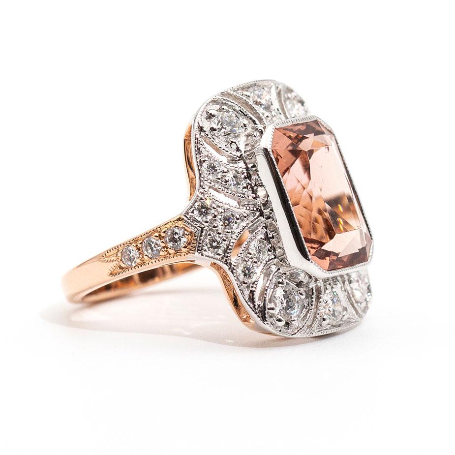 Paige Morganite & Diamond Ring Ring Imperial Jewellery - Auctions, Antique, Vintage & Estate 