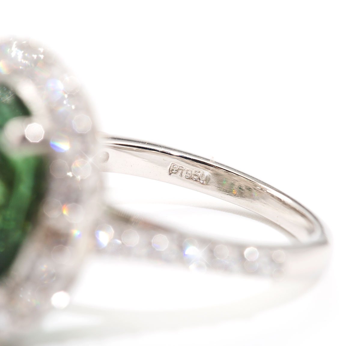 Paris Oval Tourmaline Diamond Halo Ring Rings Imperial Jewellery - Auctions, Antique, Vintage & Estate 