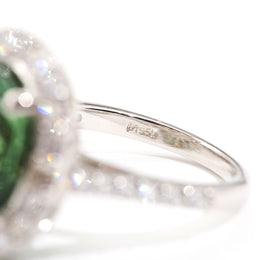 Paris Oval Tourmaline Diamond Halo Ring Rings Imperial Jewellery - Auctions, Antique, Vintage & Estate 