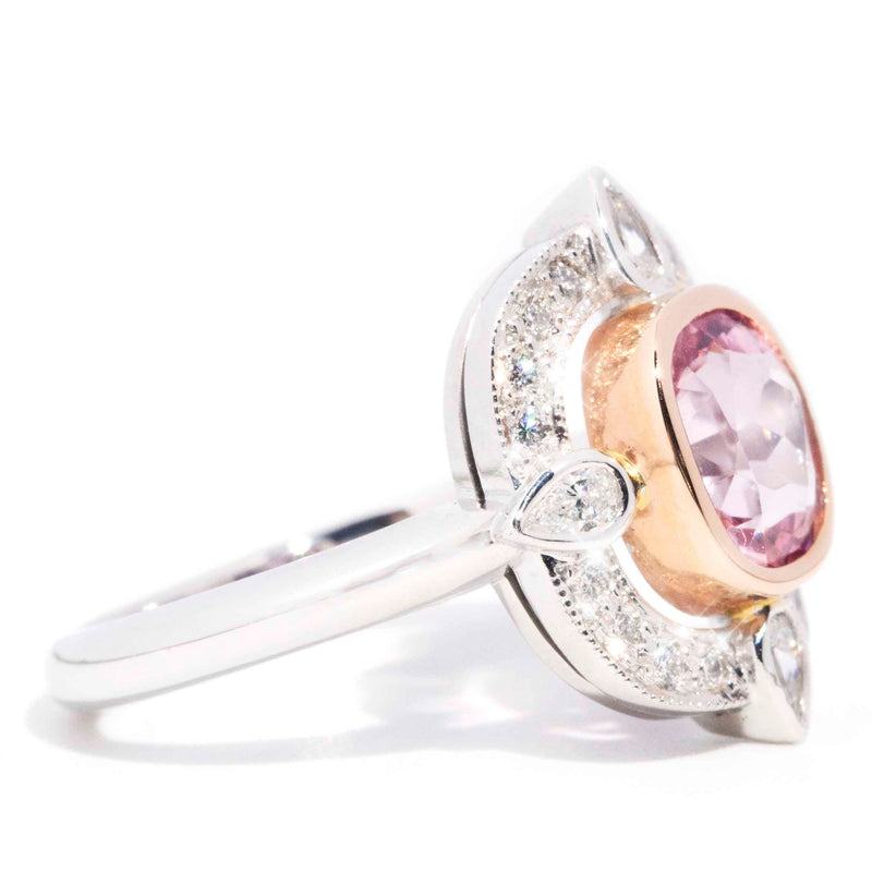Peony 18ct Gold Pink Spinel & Diamond Handmade Cluster Ring* OB Gemmo $ Rings Imperial Jewellery 