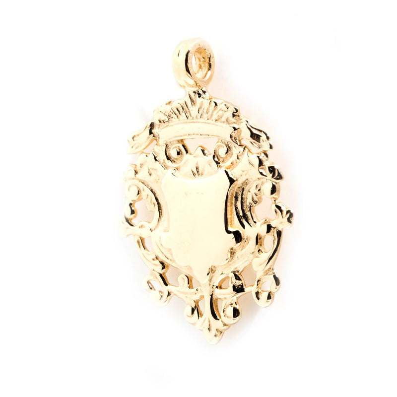 Petra Vintage Shield Motif & Royal Emblem Pendant 9ct Gold*OB Pendants/Necklaces Imperial Jewellery