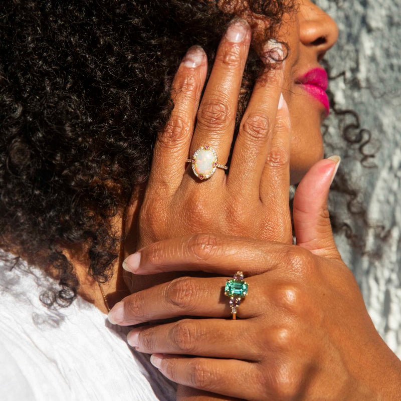 Green spinel ring sale